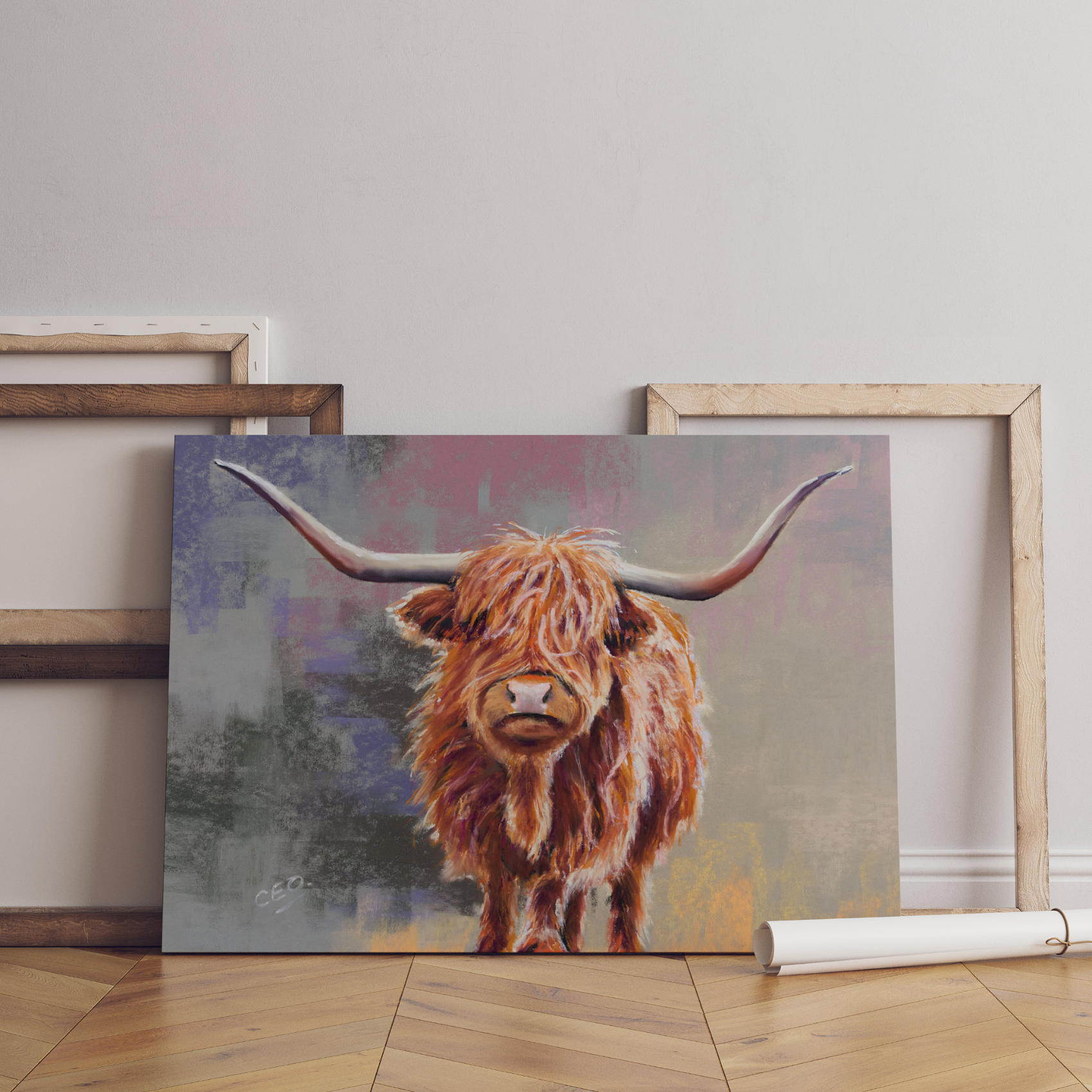 Highland cow canvas art print