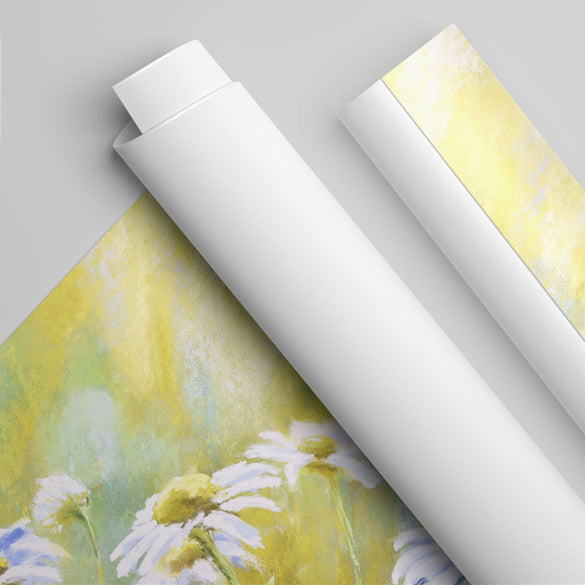 Daisy Flowers in the Sunshine rolled canvas prints