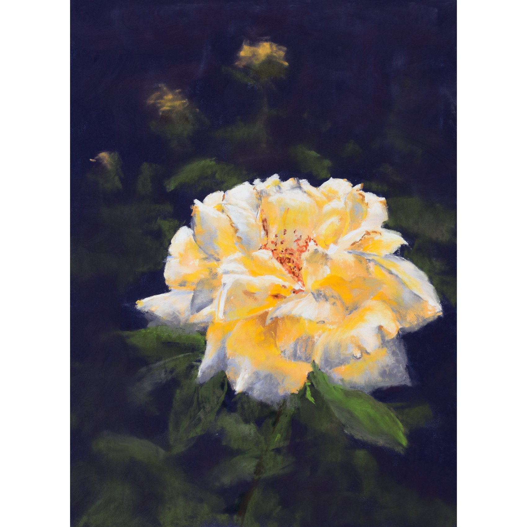 Rose Gold, golden yellow rose painting, art print