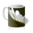 White daisy flower mug. Green and white coffee mug