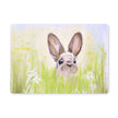 Brown rabbit peeking over the meadow flowers, rectangular art placemats