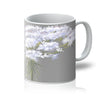 Queen Anne's Lace wild flower art mug. Grey and white.