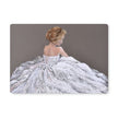 Beautiful lady in a white dress, art placemats