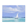 White sailboat, blue and white artwork design rectangular worktop saver