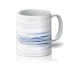 Polar Bear swimming in the ocean, blue & white coffee mug