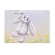 White rabbit floating above the flowers artwork design rectangular worktop saver