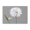 Dandelion seedhead art placemat. Grey and white rectangular table placemat