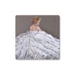 Beautiful lady in a white dress, art coaster