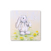 Rabbit and dandelion seed artwork design drinks coaster