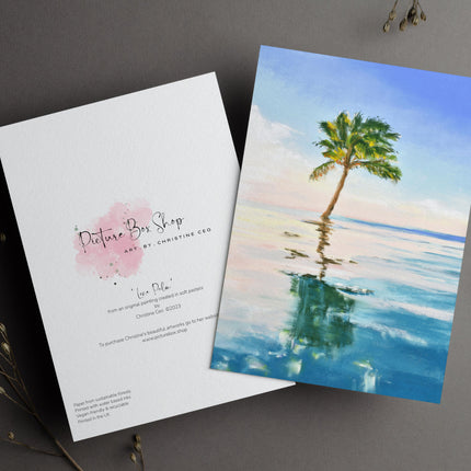 Palm Tree art greeting card. 