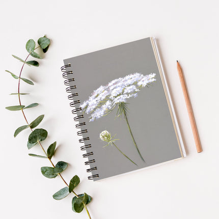 Queen Anne's Lace Wild Flower cover design notebook
