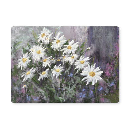 White daisy flowers art placemats. Rectangular