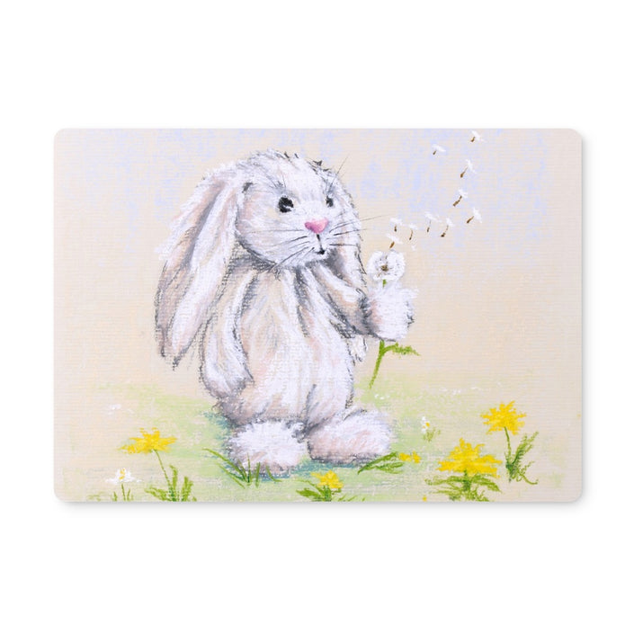 Rabbit and dandelion seeds artwork design rectangular placemats