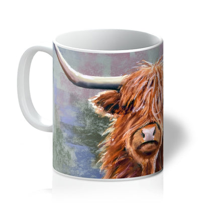 Scottish Highland Cow art mug