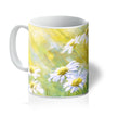 Daisy flowers coffee mug in yellow and white