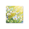 Daisy flowers art drinks coaster. Yellow and white Square coaster