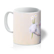 White rabbit and daisy flowers coffee mug