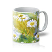 Daisy flowers coffee mug in yellow and white