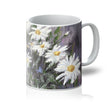 Modern white daisy flowers art coffee mug