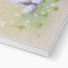 Beautiful rabbit canvas art print, for nursery. Bottom corner detail showing the white wrap.