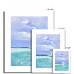 White Sailing boat on ocean in summer, art prints. Portrait orientation. Different sizes.