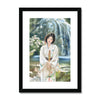 Beautiful young woman wearing a Japanese Kimono. Fine art print with black frame. A3 size