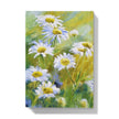 Hardback notebook journal with daisy flower floral cover design. Back view