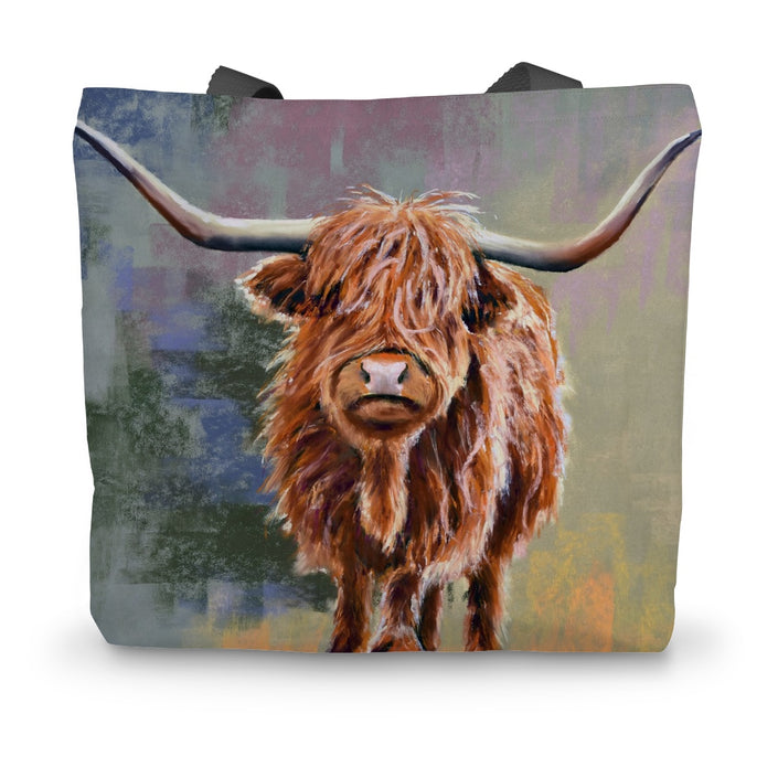 Scottish Highland Cow art desiend ladies shopping tote