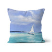 The White Sailboat nautical artwork design, throw cushion