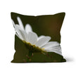 White daisy square scatter cushion. Square. Beach-house linen. White and green