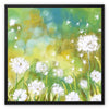 Dandelion Seed canvas artwork print in a black picture frame. Square format