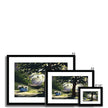 Tree, flowers and moonbeams, nocturne landscape fine art prints in black frames with white mount. Different sizes