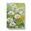 Hardback notebook journal with daisy flower floral cover design. Back view