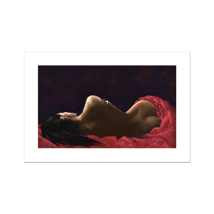 Beautiful Lady in Red painting. Fine art, unmounted, canvas print.