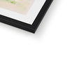 Rabbit art print in black frame with white mount. Corner detail