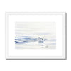 Polar Bear swimming, wall art. Realism fine art print in white frame and white matt. 