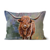 Scottish Highland Cow artwork designed throw cushion. Rectangular