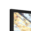 Tree Canopy in Fall, fine art print in black frame. Top corner detail.