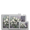 White daisy flowers fine art prints in a silver frame. Different sizes