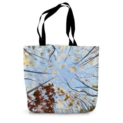 Autumn trees art canvas tote