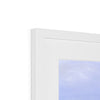 White Sailboat fine art print. Close up of top corner and white frame detail