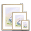 Adorable rabbit nursery art prints. Natural frame. Different sizes