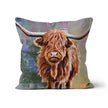 Scottish Highland Cow art  throw cushion. Square