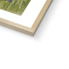 Fine art print in a natural light wooden frame. Corner detail.