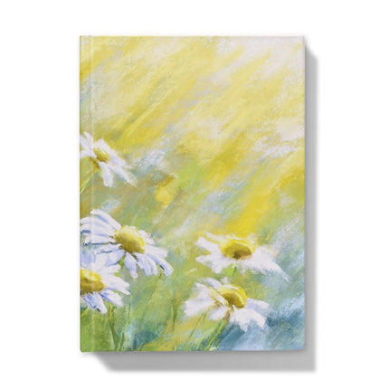 White Daisy Flowers hardcover notebook journal. White and yellow