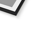 Fine art print in black frame with white mount. Corner detail