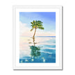 Palm Tree wall art print in white frame. 