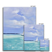 The White Sailboat, summer nautical canvas art prints. White wrap. Different sizes.