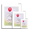 Rabbit and balloon nursery fine art prints. Different sizes