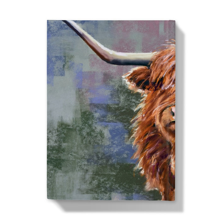 Highland Cow artwork designed hardback journal. Back outer cover